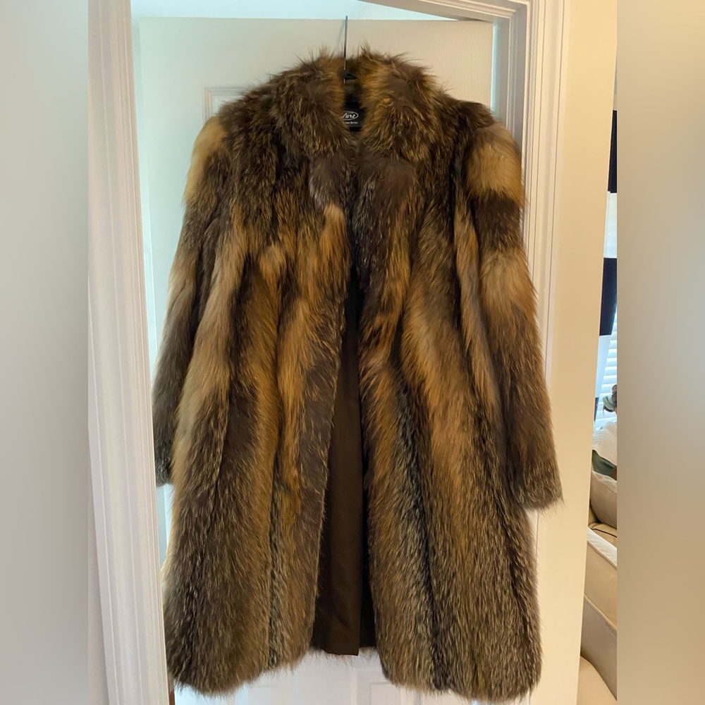 Gray Canadian Fox Fur Coat